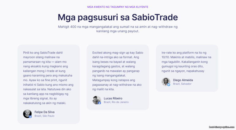 Mga review ng trader mula sa prop trading broker na SabioTrade