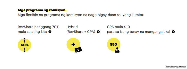 Mga paraan upang kumita ng pera sa Binarium broker affiliate program