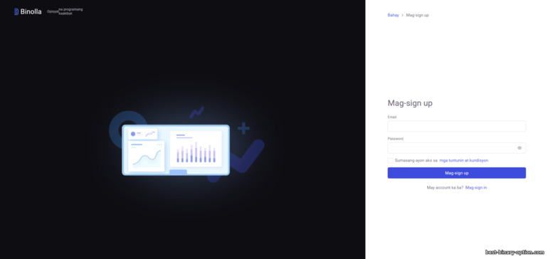 Pagrehistro ng isang Binolla Broker Account Account
