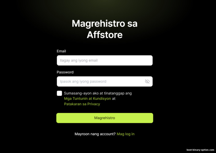 Pagpaparehistro sa programang kaakibat ng Affstore