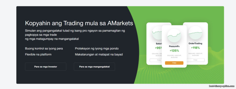 pagkopya ng mga trade mula sa broker AMarkets