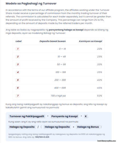 Turnover Share sa Quotex Affiliate Program
