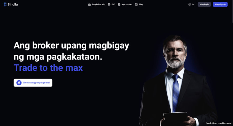 Opisyal na website ng Broker Binolla