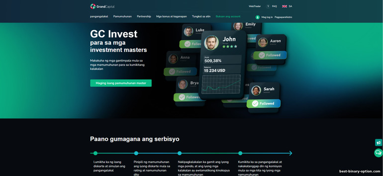 Pangangalakal gamit ang Copy Trading. Simulan ang paggawa ng pera sa isang diskarte sa Forex Broker Grand Capital