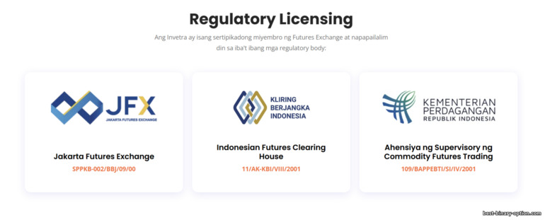 Regulasyon at mga lisensya ng Invetra Regulasyon at mga lisensya ng Invetra