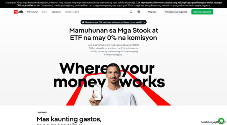 Opisyal na Website ng XTB Broker