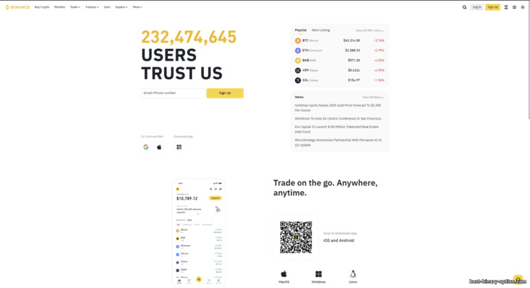 Opisyal na Website ng Binance