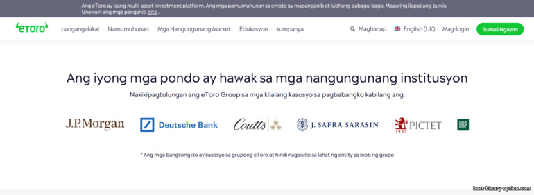 Mga Bangkong Ka-partner ng eToro Mga Bangkong Ka-partner ng eToro