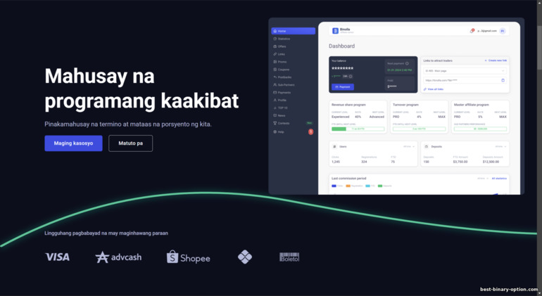 official na website ng Binolla affiliate program