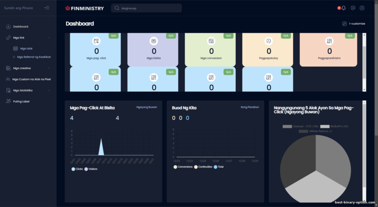 Pangkalahatang-ideya ng Dashboard ng FinMinistry