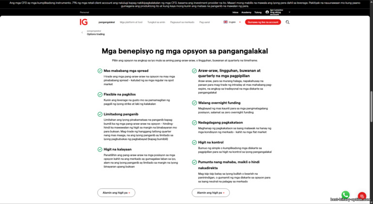 Options Trading sa IG Markets