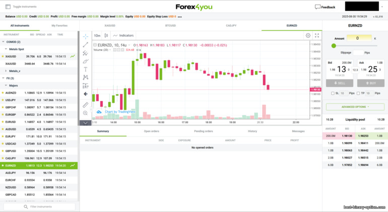 Forex4you WebTrader Platform