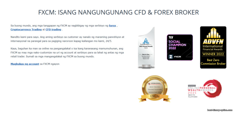 Mga Parangal ng FXCM Broker