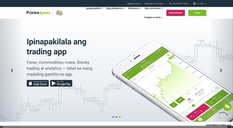Opisyal na Website ng Forex4you Broker