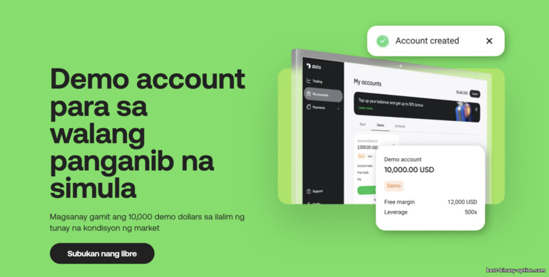 Demo account ng Doto Demo account ng Doto