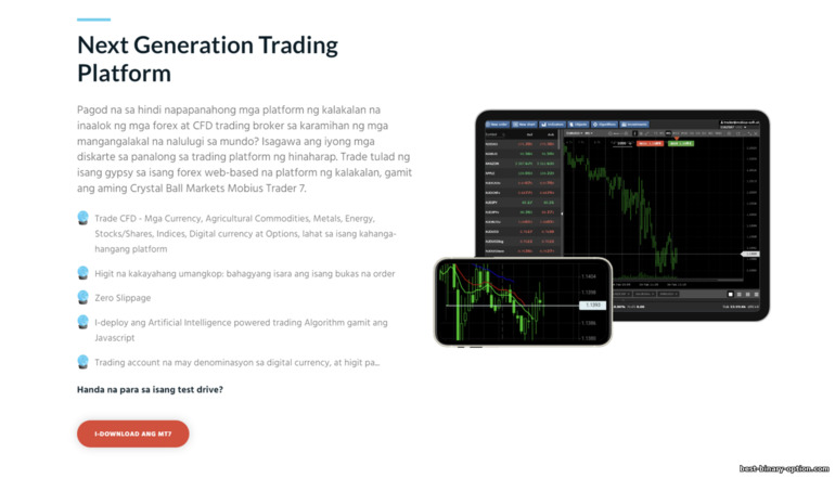 Mobile Trading sa Crystal Ball Markets Broker