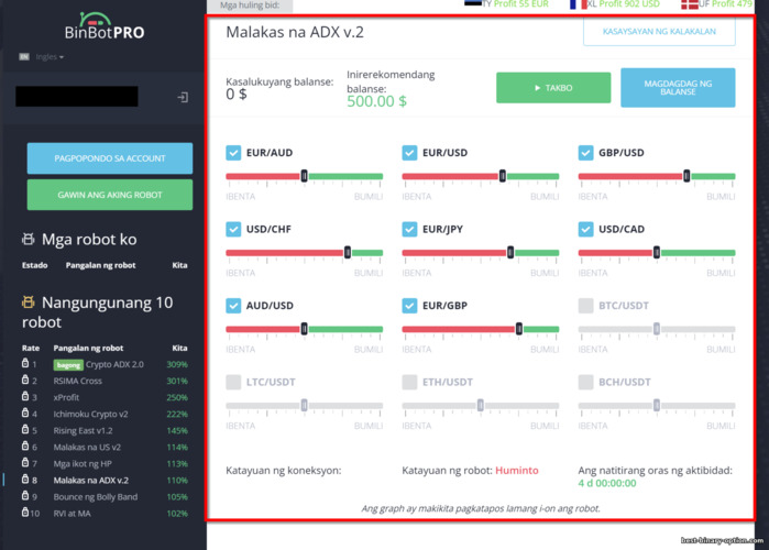 Pag-configure ng Trading Robot sa BinBot Pro Platform