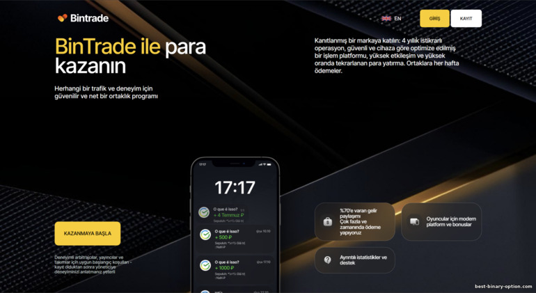 Opisyal na Website ng BinTrade Affiliate Program