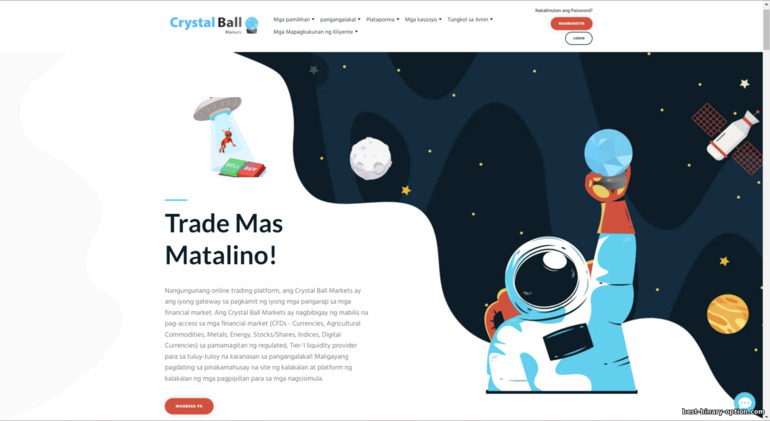 Opisyal na Website ng Crystal Ball Markets Broker