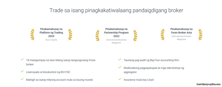 Mga Parangal ng Forex4you Broker