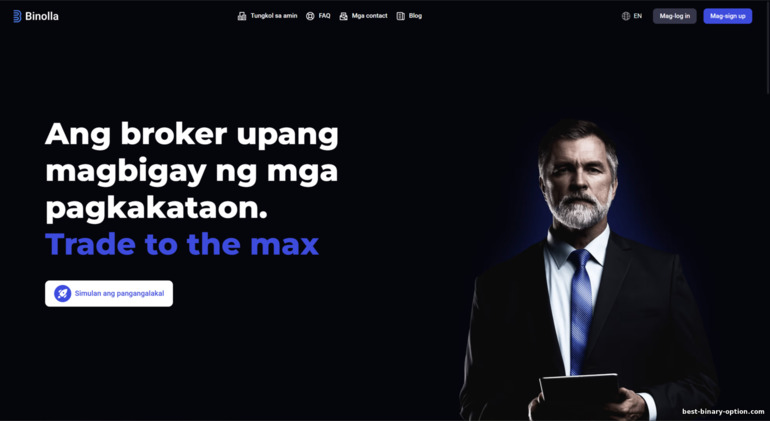 Opisyal na Website ng Binolla Broker