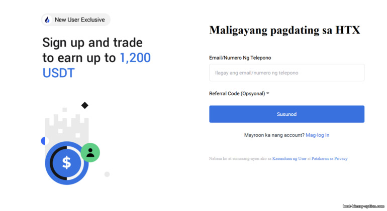 Pagpaparehistro ng Account sa HTX