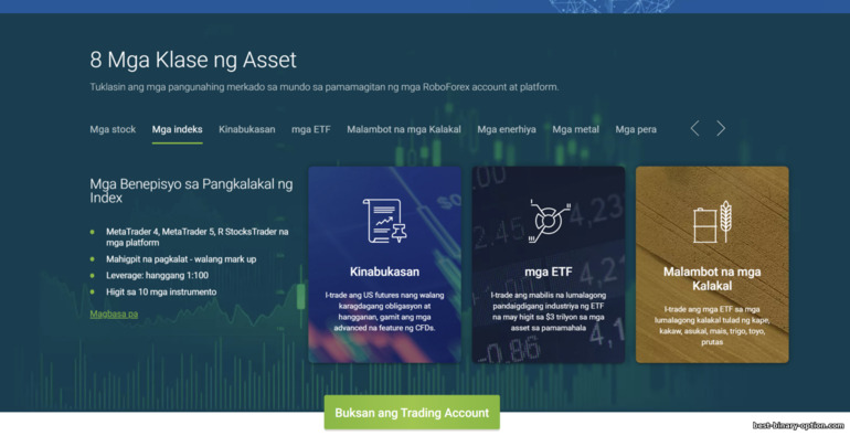 Malawak na Saklaw ng mga Trading Asset sa RoboForex Broker