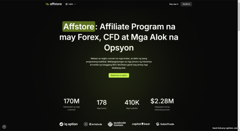 official na website ng AffStore affiliate network